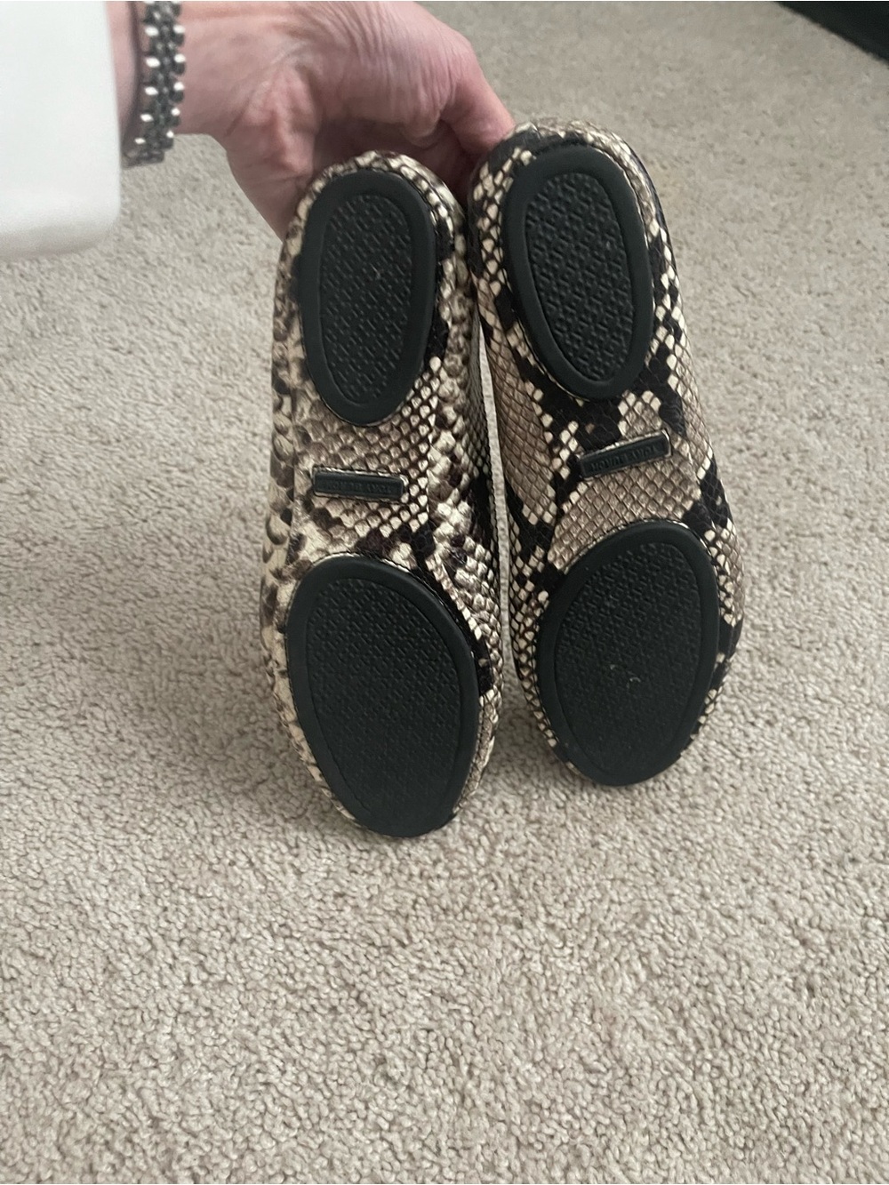 Tory Burch Snake-Print Reva Ballet Flats - Black & Cream - Picture 5 of 5